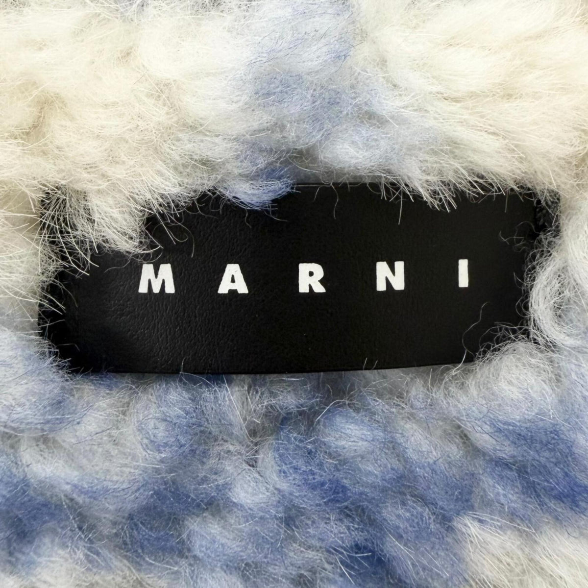 Marni Black Blue White Leather Tote Bag (Pre-Owned)