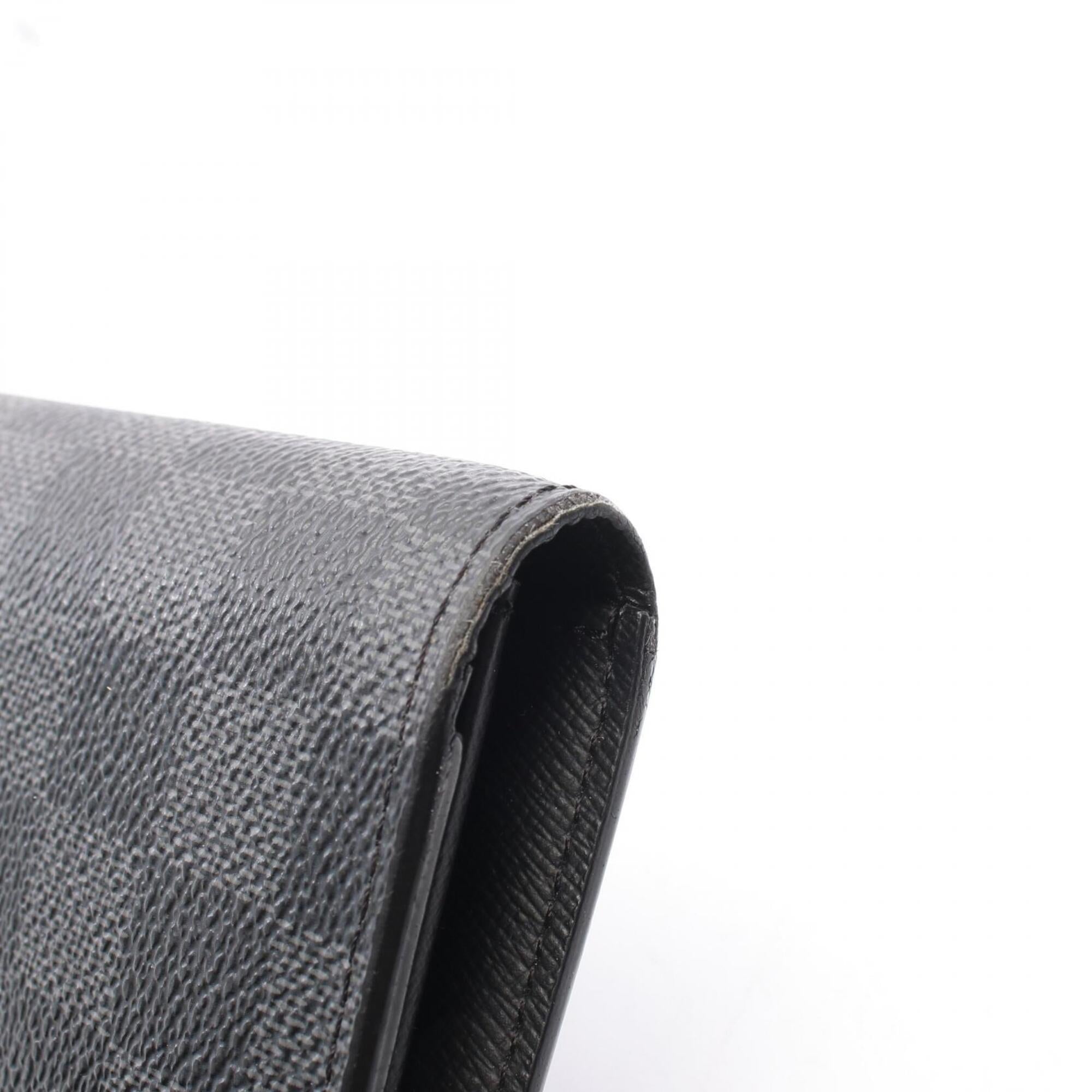 Louis Vuitton Black Leather Pvc Long Wallet (Bi-Fold) (Pre-Owned)