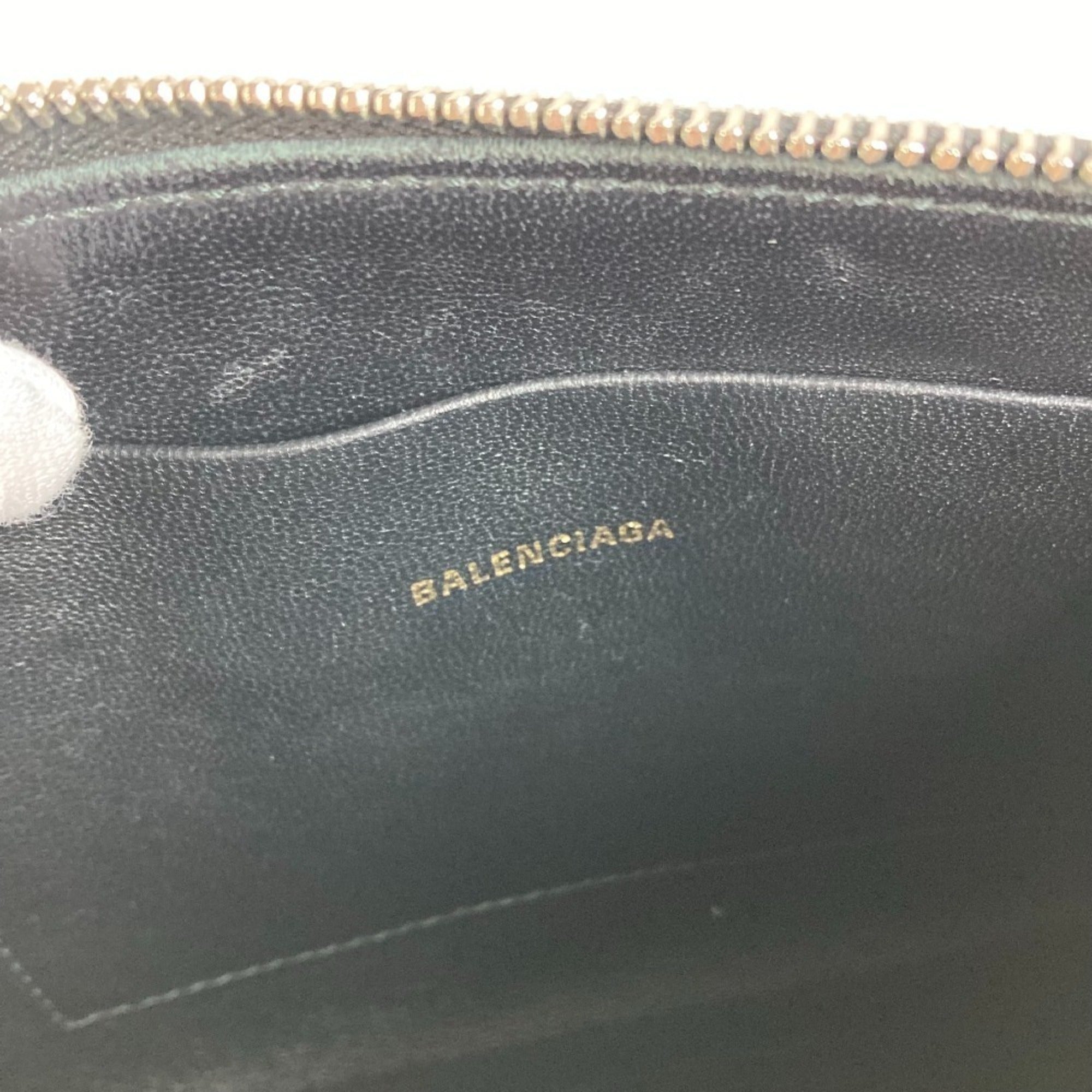 Balenciaga Black Pink Leather Clutch Bag Handbag (Pre-Owned)