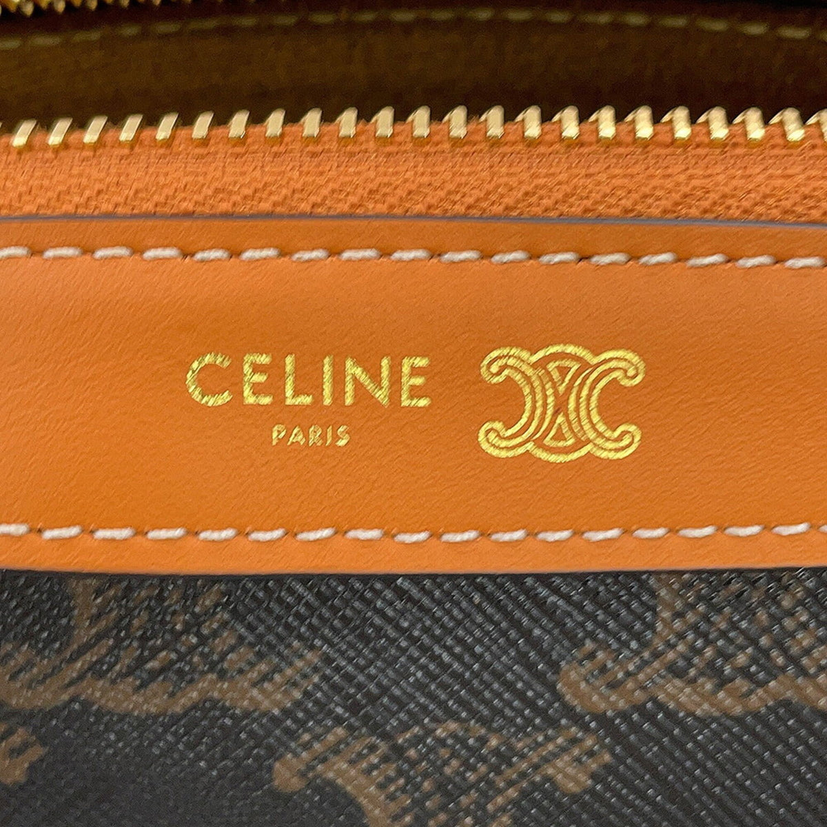 Celine Gold Pvc Leather Handbag Shoulder Bag (Pre-Owned)