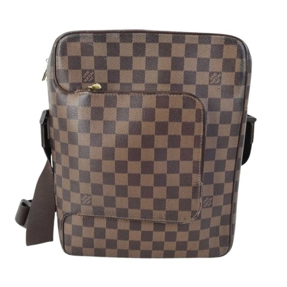 Louis Vuitton Brown Damier Canvas Ebene Leather Shoulder Bag (Pre-Owned)