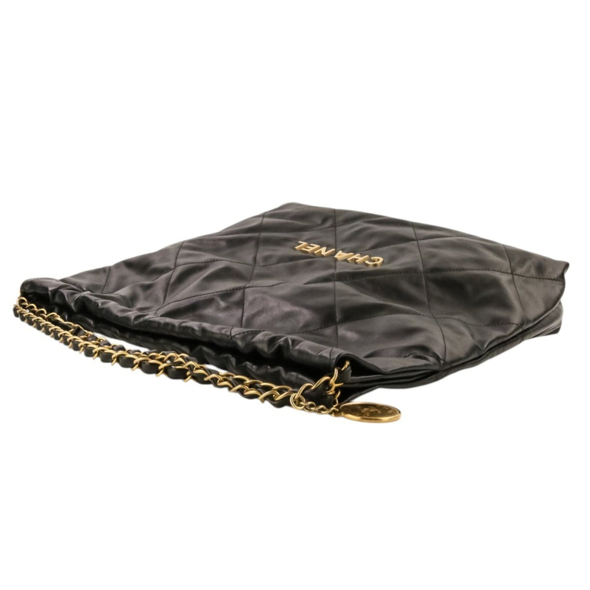 Chanel Black Leather Pouch Shoulder Bag (Pre-Owned)