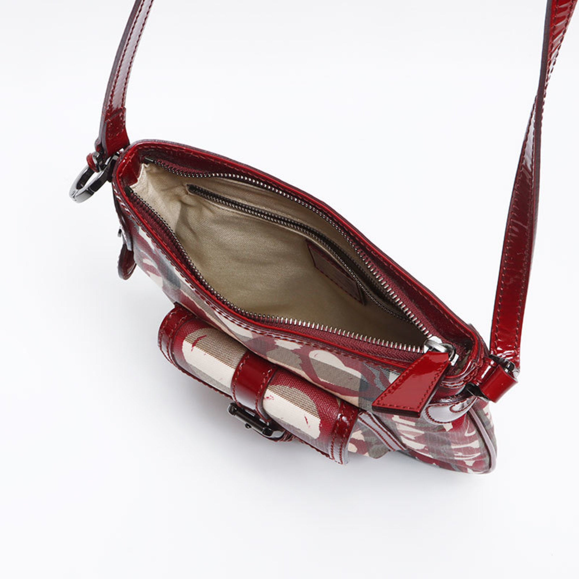 Burberry Beige Red Color Shoulder Bag (Pre-Owned)