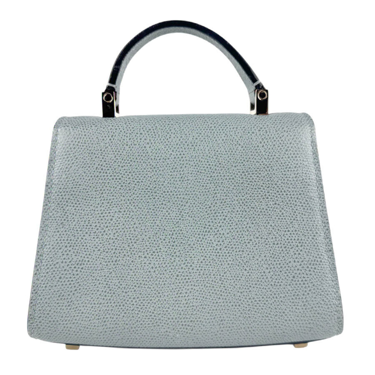 Valextra Blue Gray Leather Handbag (Pre-Owned)