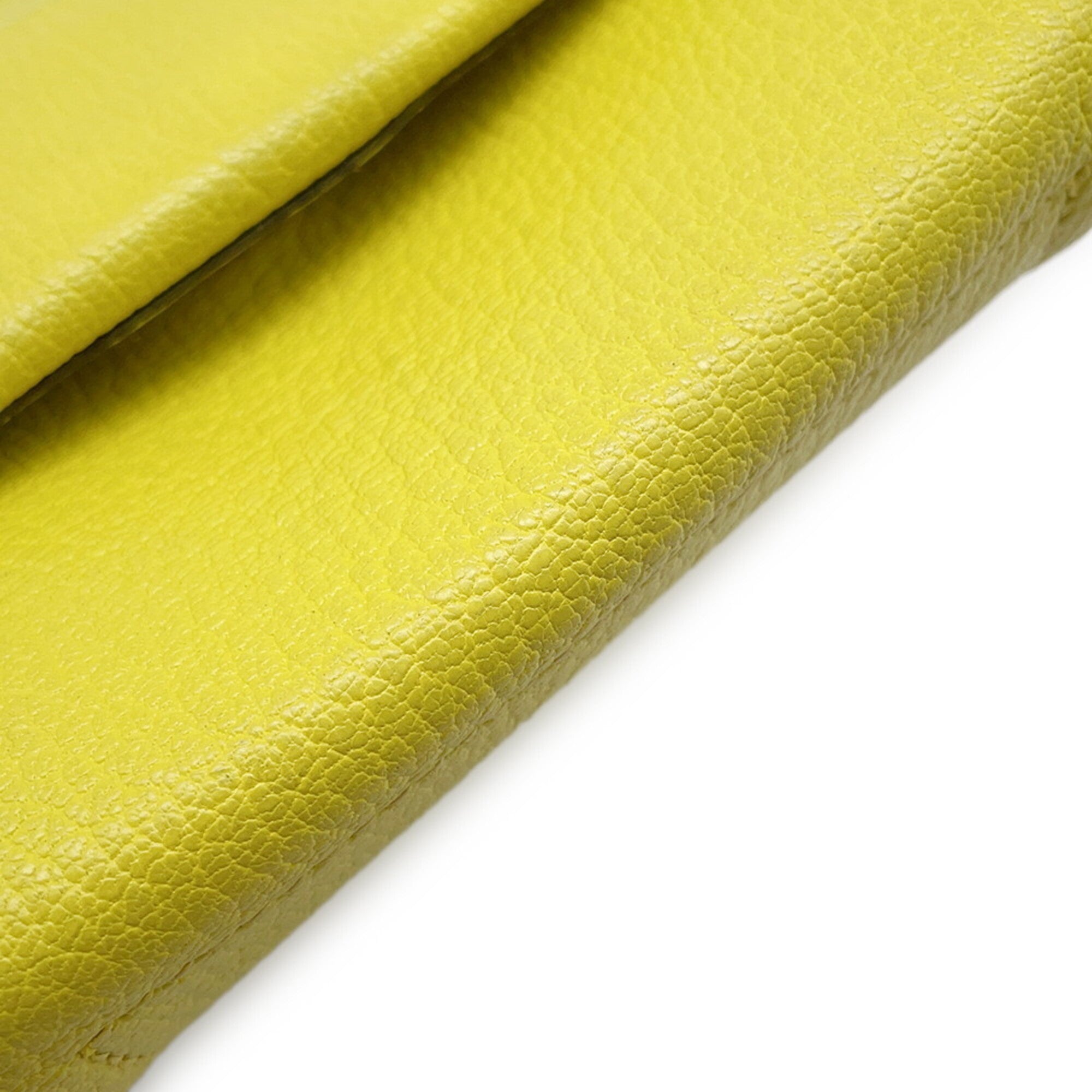 Hermes Lime Chevre Myzore Leather Clutch Bag Handbag (Pre-Owned)