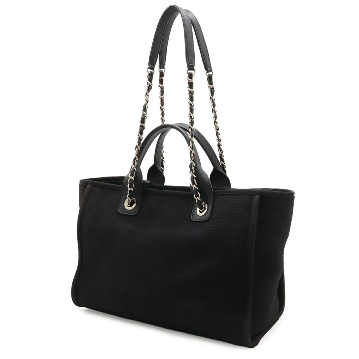 Chanel Black Yellow Canvas Pouch Shoulder Bag Tote Bag (Pre-Owned)