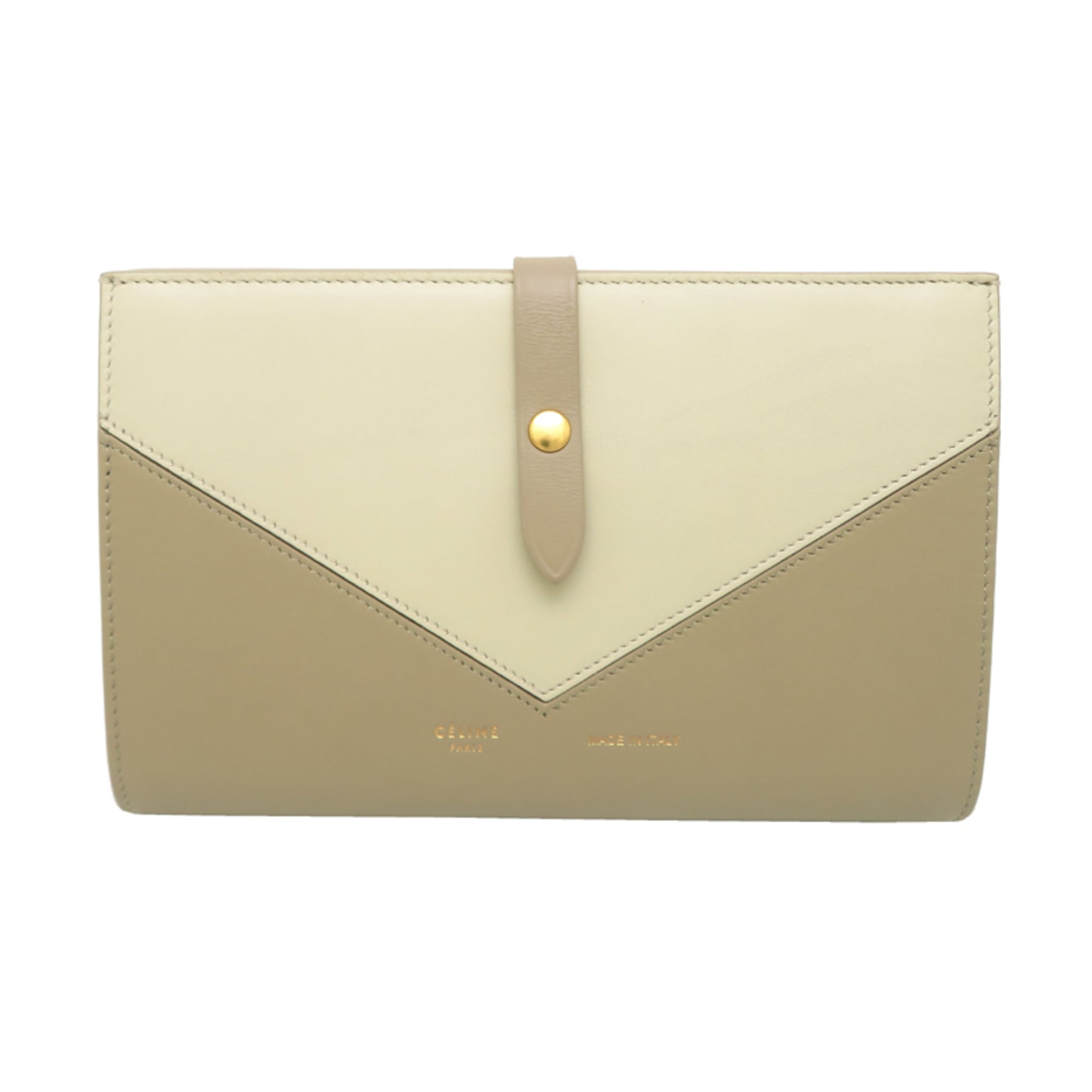 Celine Beige Leather Long Wallet (Bi-Fold) (Pre-Owned)