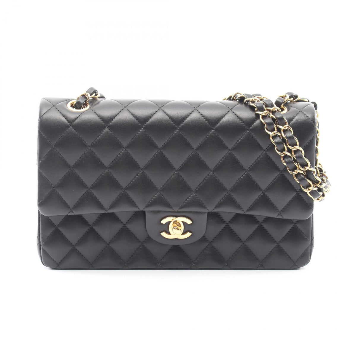 Chanel Black Leather Handbag Shoulder Bag (Pre-Owned)