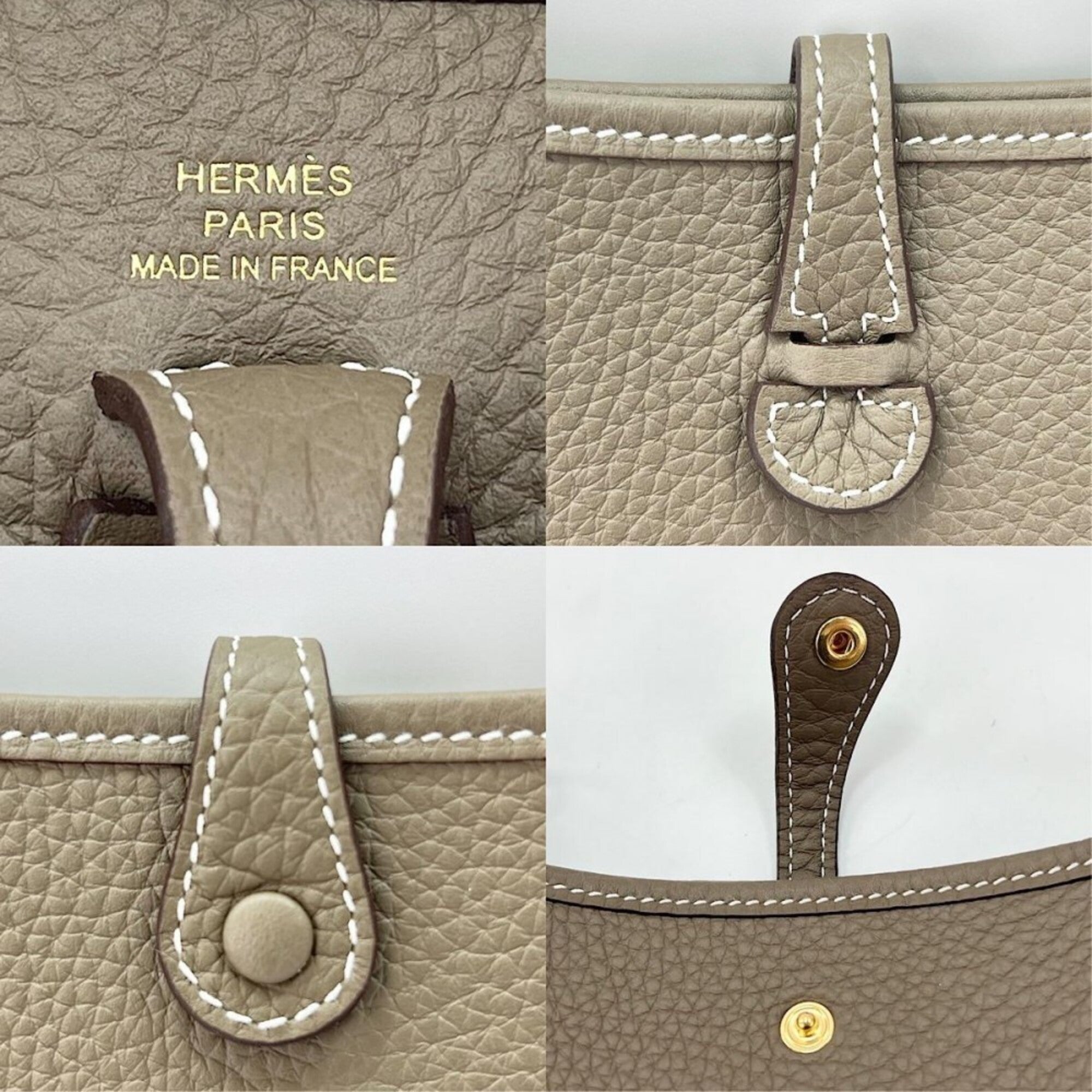 Hermes Beige Leather Shoulder Bag (Pre-Owned)