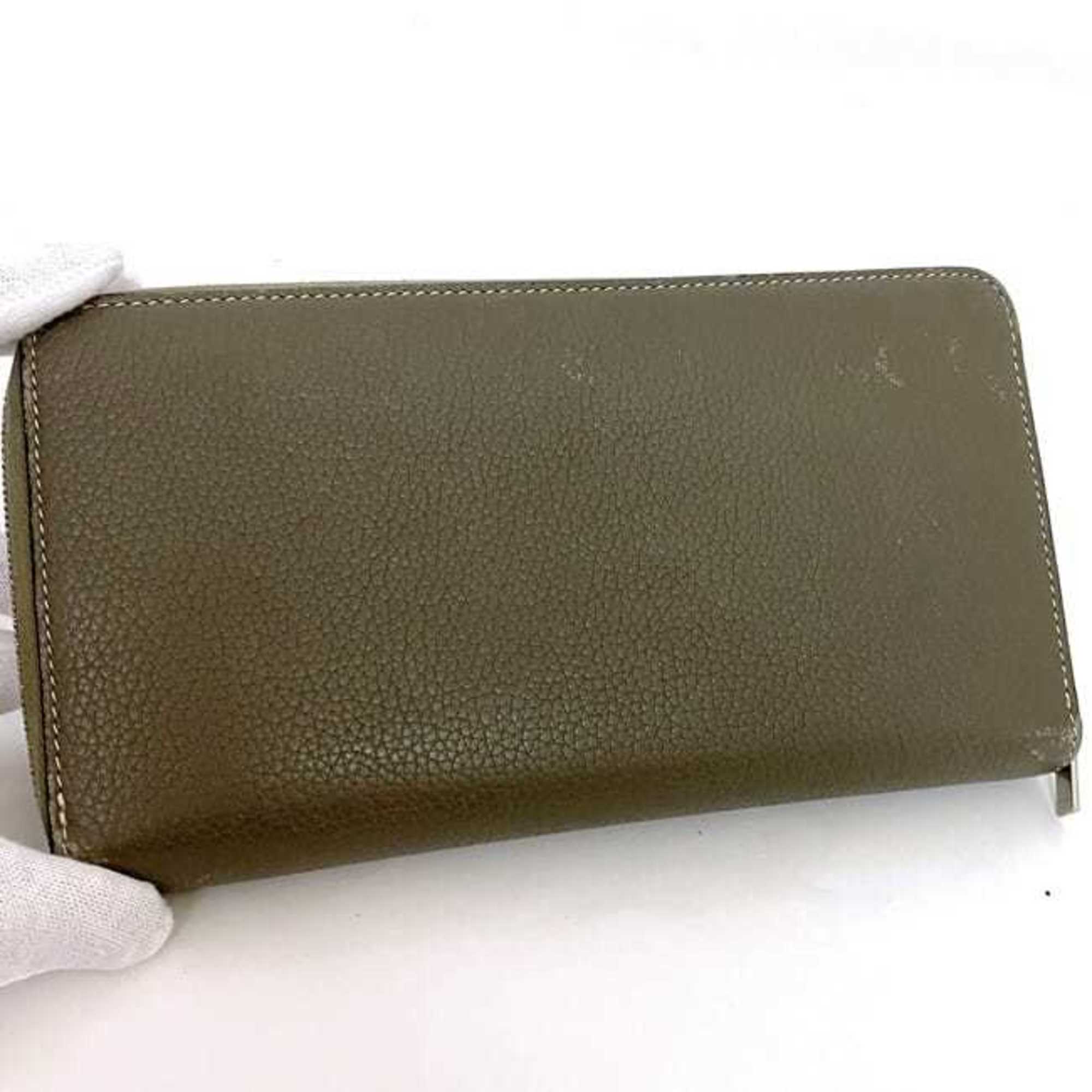 Celine Grayish Leather Long Wallet (Bi-Fold) (Pre-Owned)