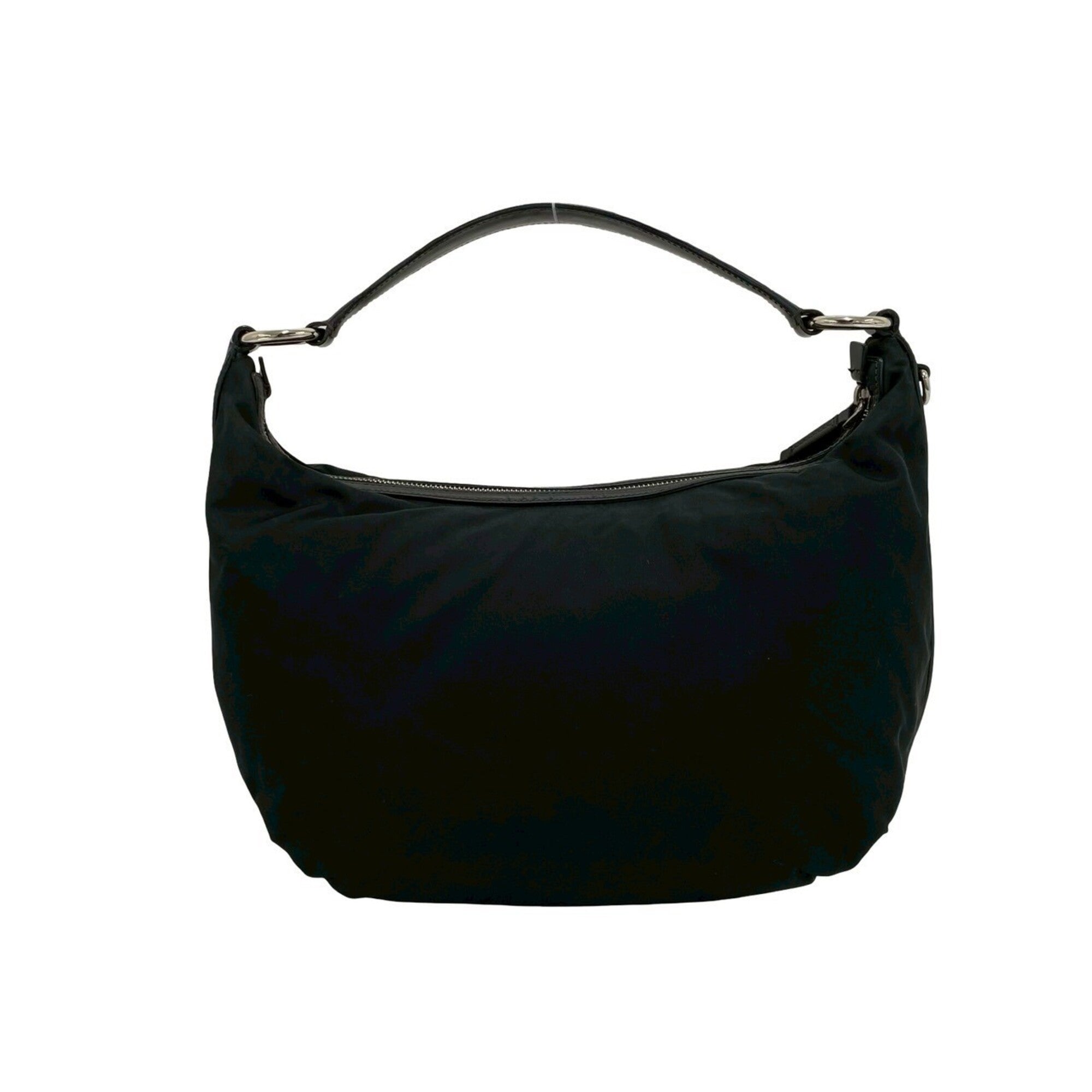 Prada Black Nylon Patent Leather Handbag Tote Bag (Pre-Owned)