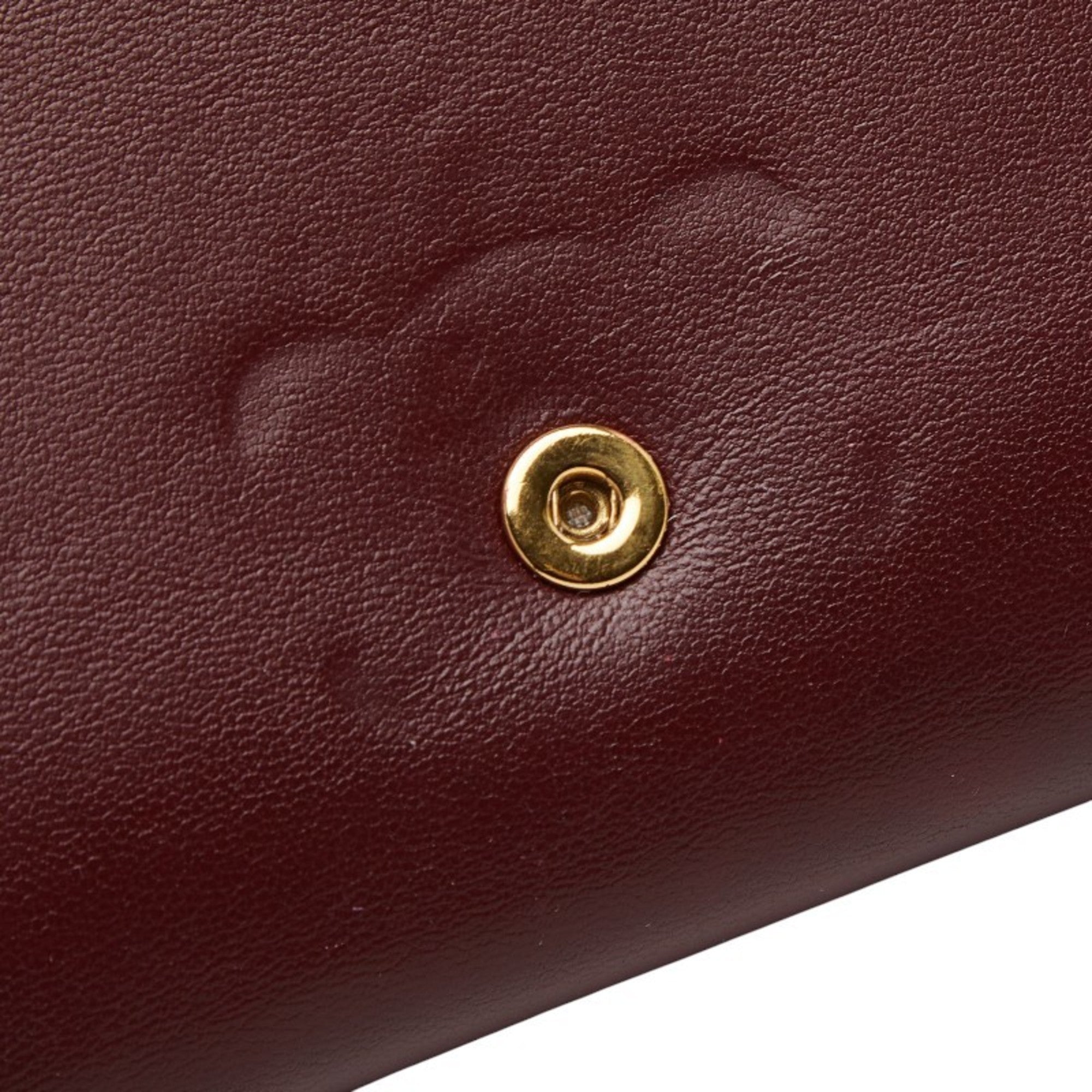 Celine Bordeaux Leather Wallet (Tri-Fold) (Pre-Owned)