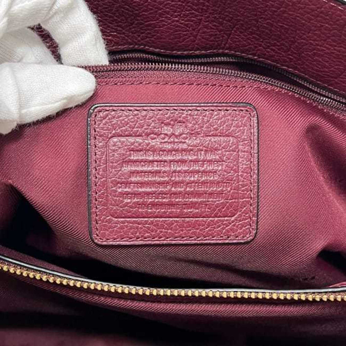 Coach Bordeaux Leather Handbag Shoulder Bag (Pre-Owned)