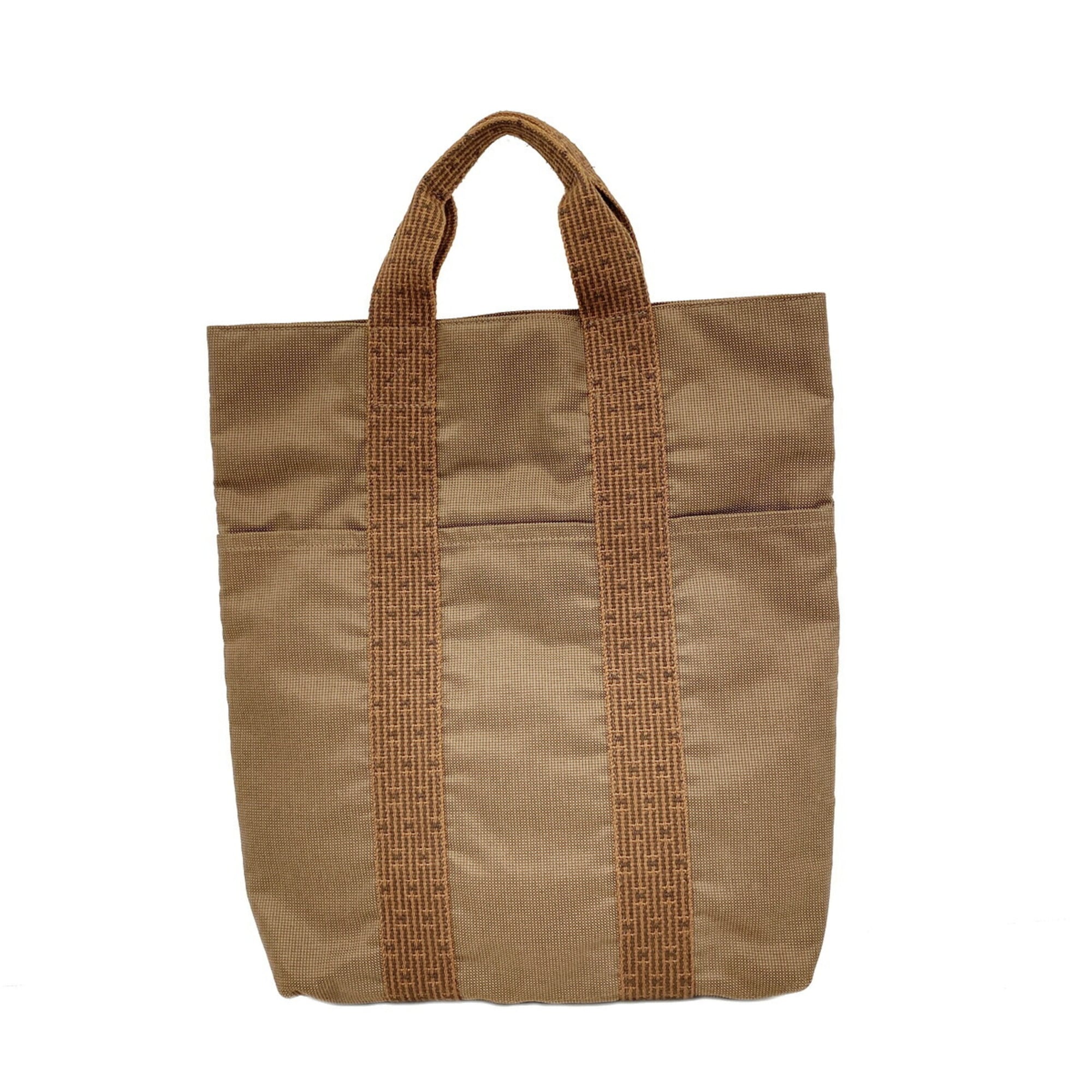 Hermes Brown Nylon Tote Bag (Pre-Owned)