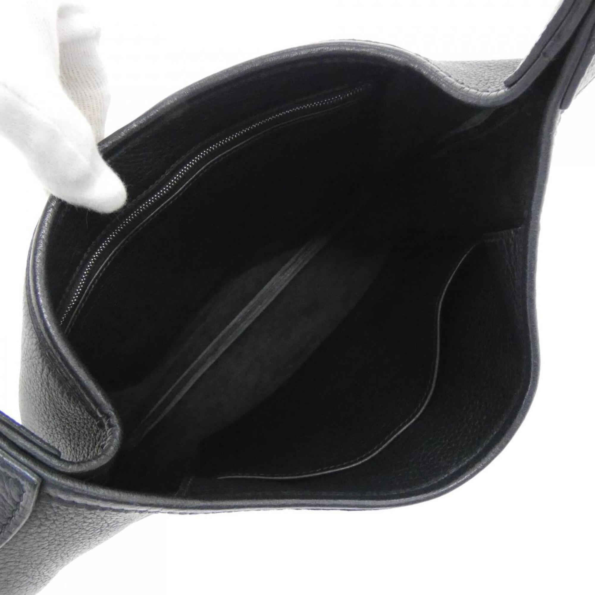Hermes Black Taurillon Clemence Leather Shoulder Bag (Pre-Owned)