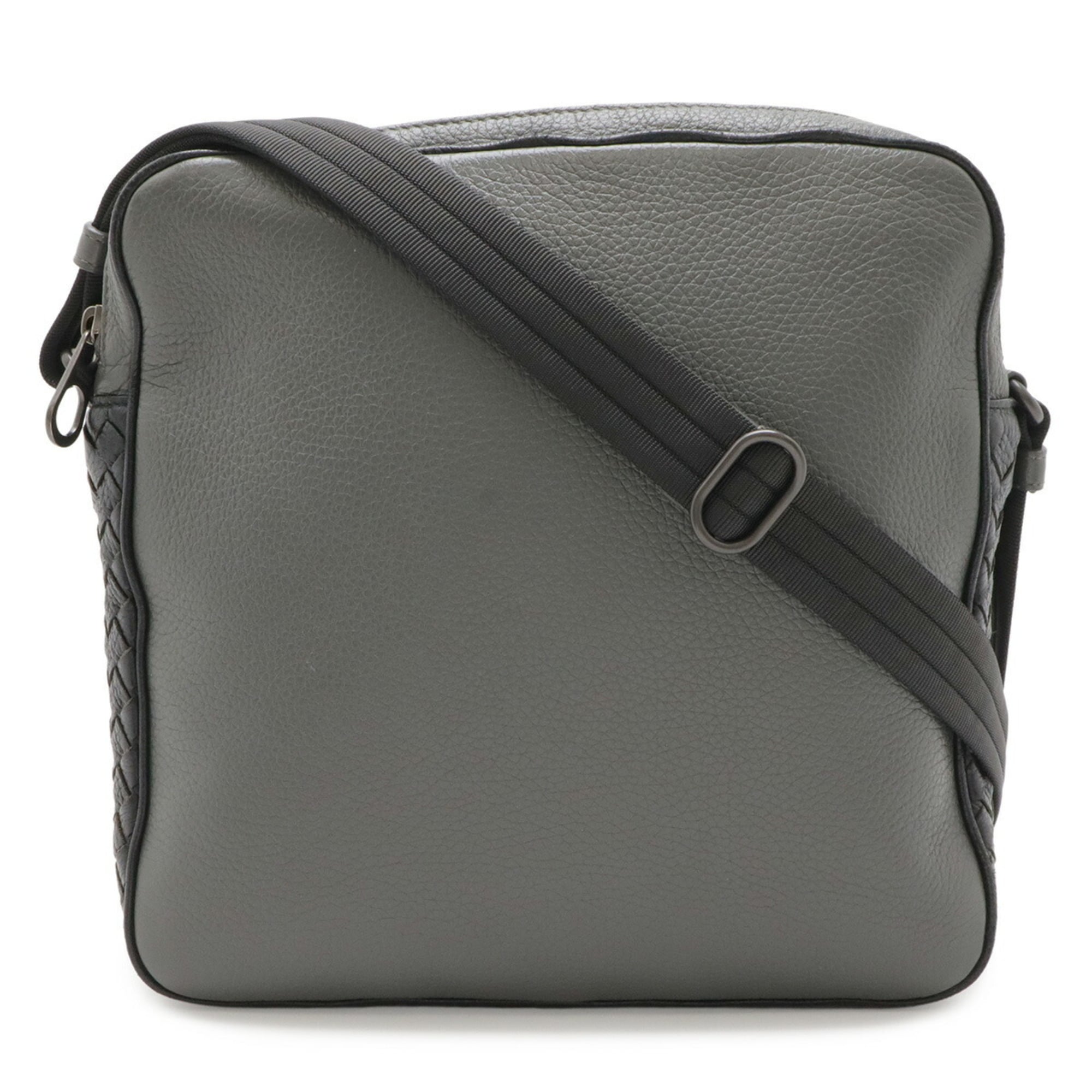 Bottega Veneta Intrecciato Black Leather Shoulder Bag (Pre-Owned)