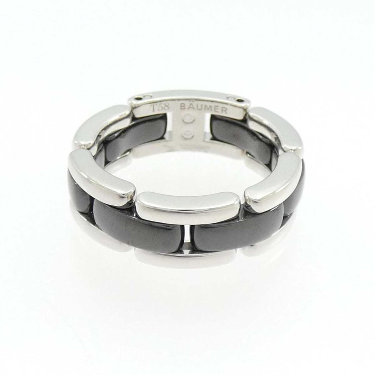 Chanel White Gold White Gold (18K) Ceramic Band Ring (Pre-Owned)