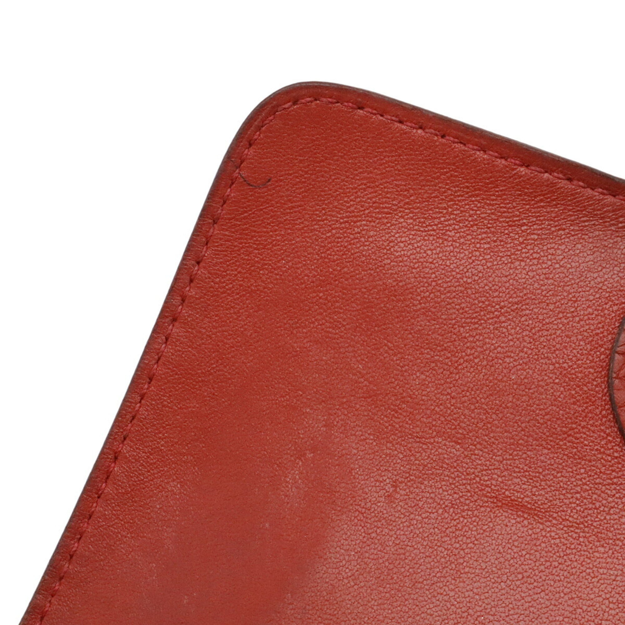 Hermes Red Color Red Brown Togo Leather Coin Purse/Coin Case (Pre-Owned)
