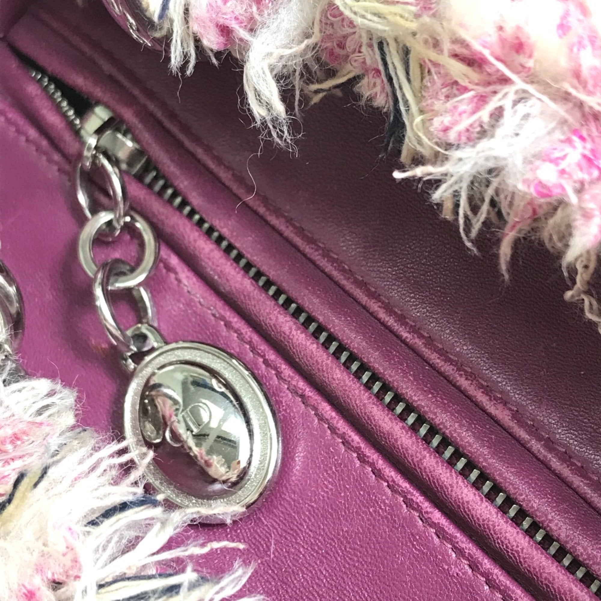 Christian Dior Pink Tweed Handbag (Pre-Owned)