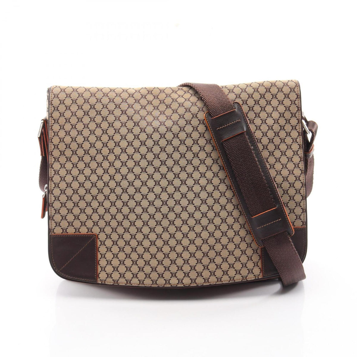 Celine Beige Brown Canvas Leather Handbag Shoulder Bag (Pre-Owned)