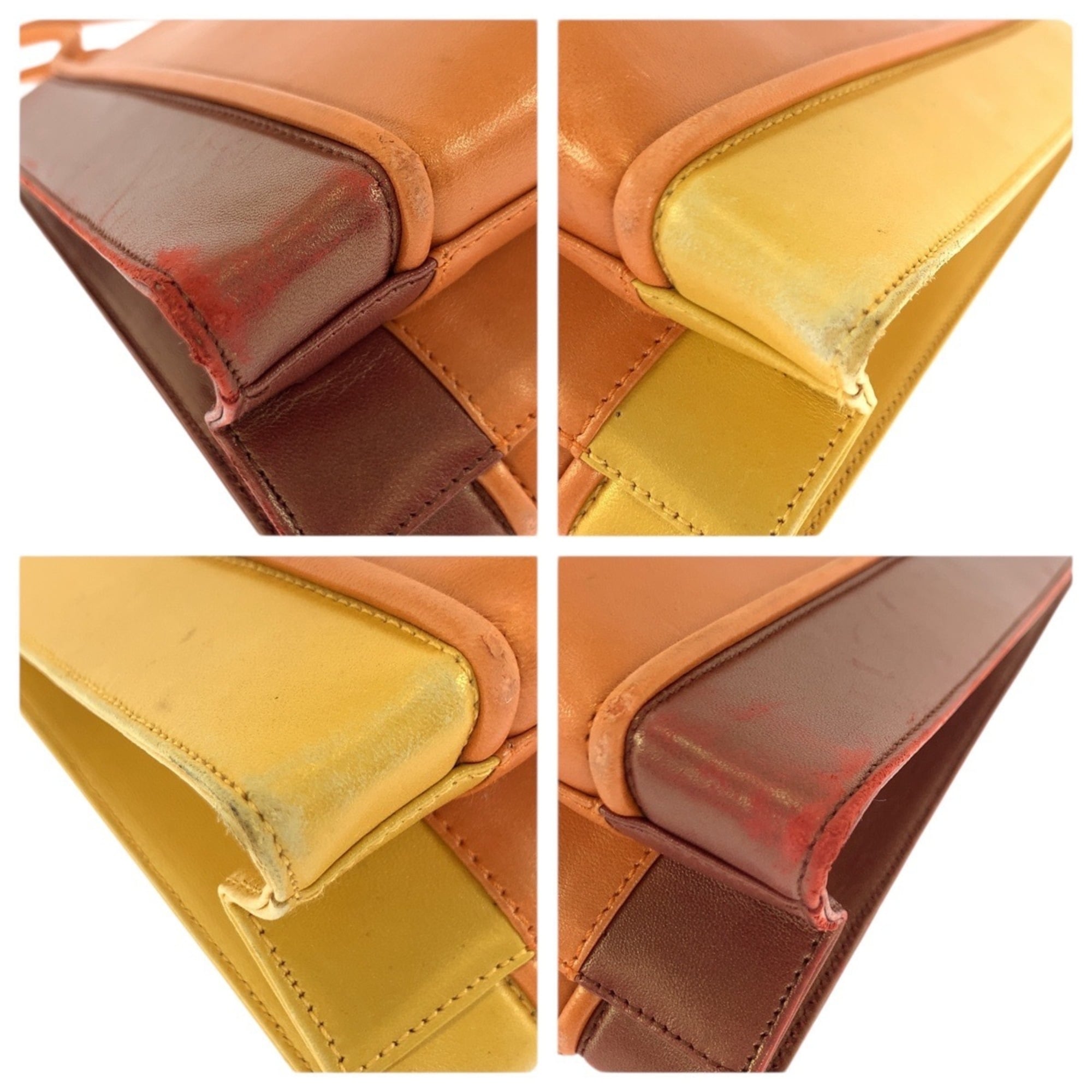 Salvatore Ferragamo Orange Leather Handbag (Pre-Owned)