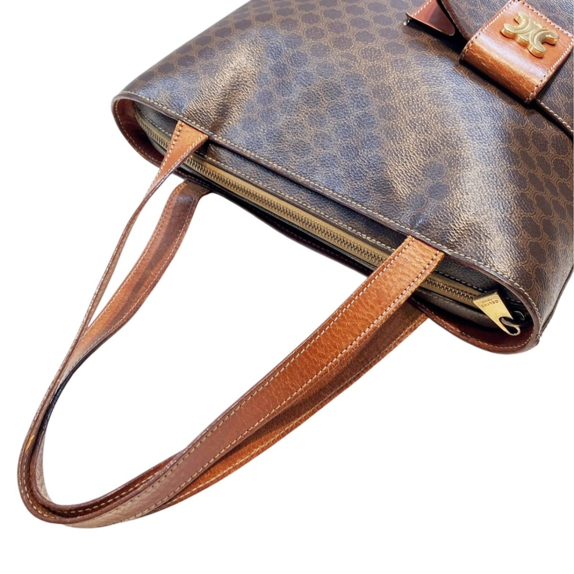 Celine Brown Leather Pvc Tote Bag (Pre-Owned)
