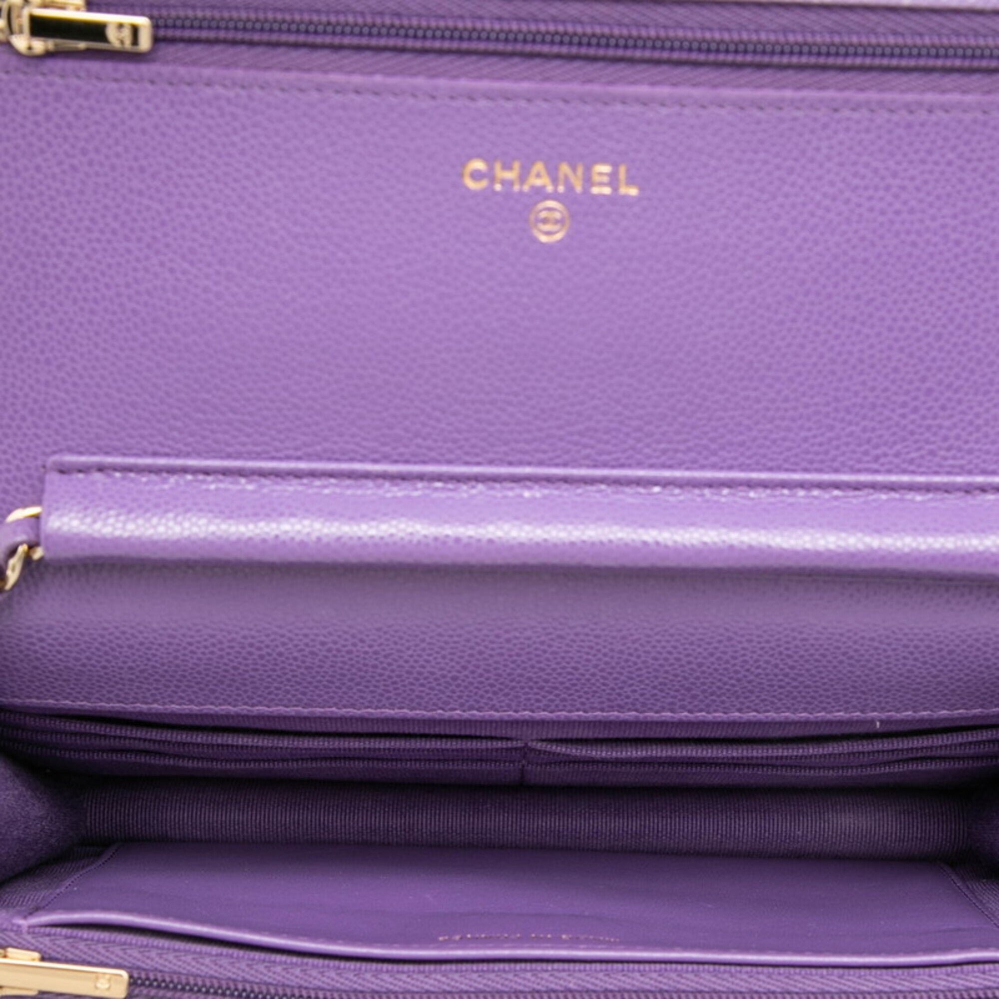 Chanel Matelasse Gold Purple Grained Calfskin Shoulder Bag (Pre-Owned)