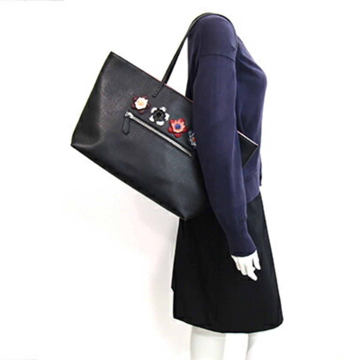 Fendi Black Pink Leather Tote Bag (Pre-Owned)