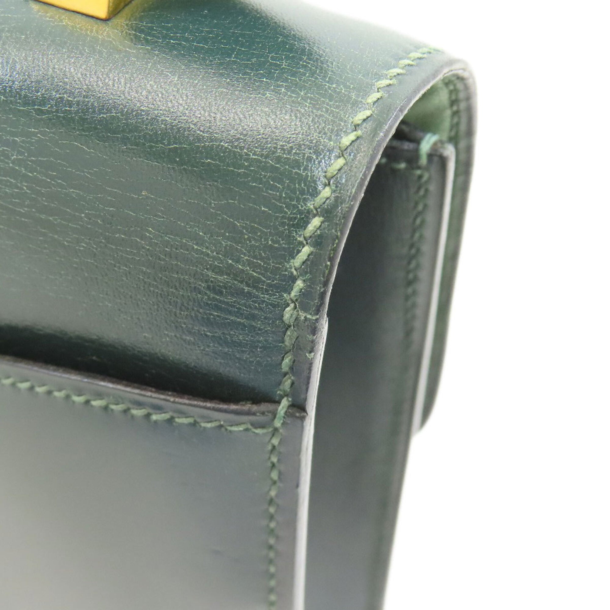Hermes Green Box Calf Leather Shoulder Bag (Pre-Owned)