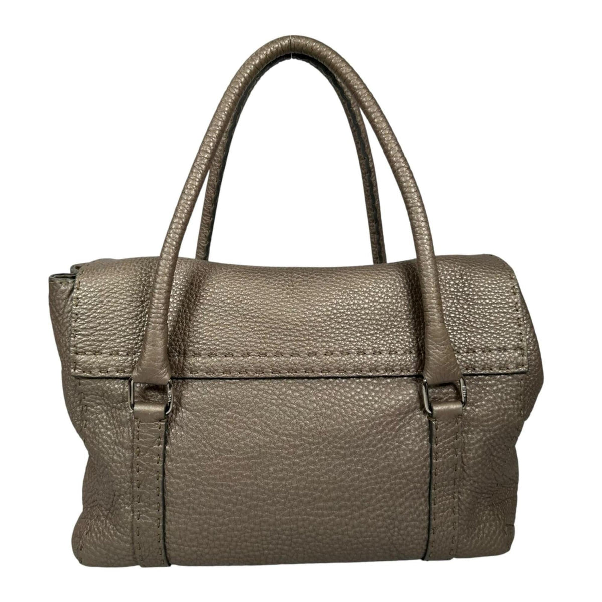 Fendi Metallic Beige Leather Handbag (Pre-Owned)