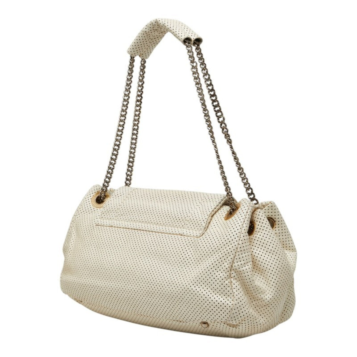 Chanel Off-White Leather Shoulder Bag (Pre-Owned)