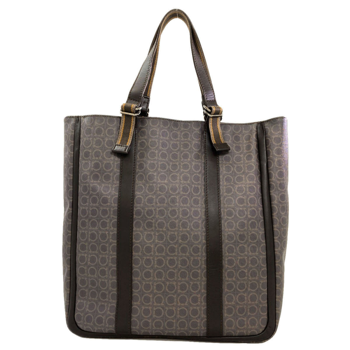 Salvatore Ferragamo Brown Pvc Tote Bag (Pre-Owned)