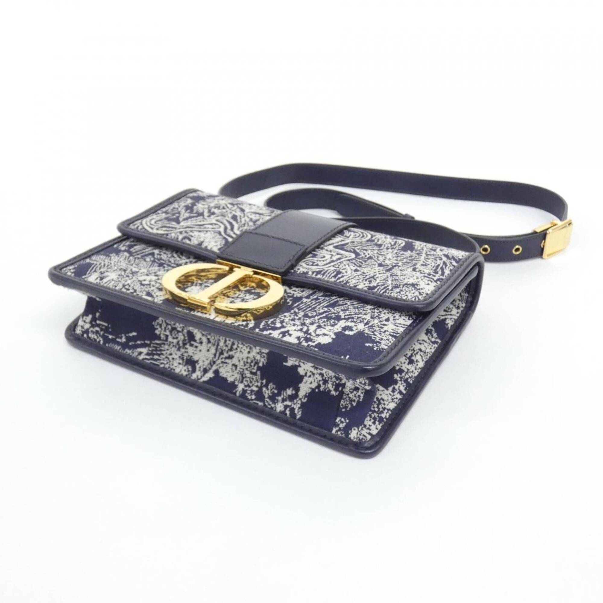 Christian Dior Blue Canvas Leather Shoulder Bag (Pre-Owned)