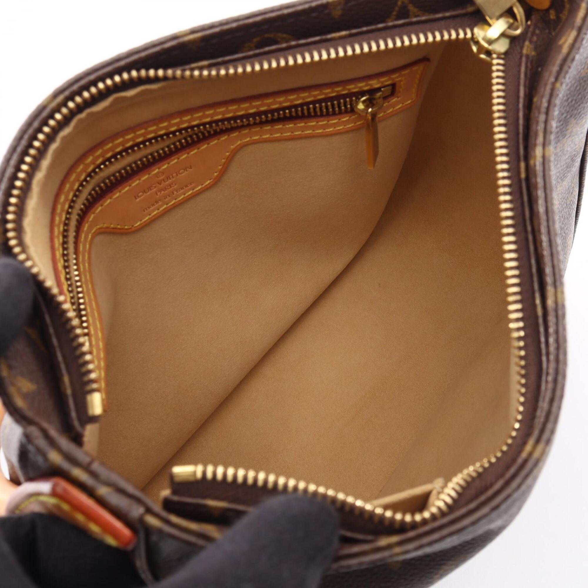 Louis Vuitton Brown Monogram Coated Canvas Leather Handbag Shoulder Bag (Pre-Owned)