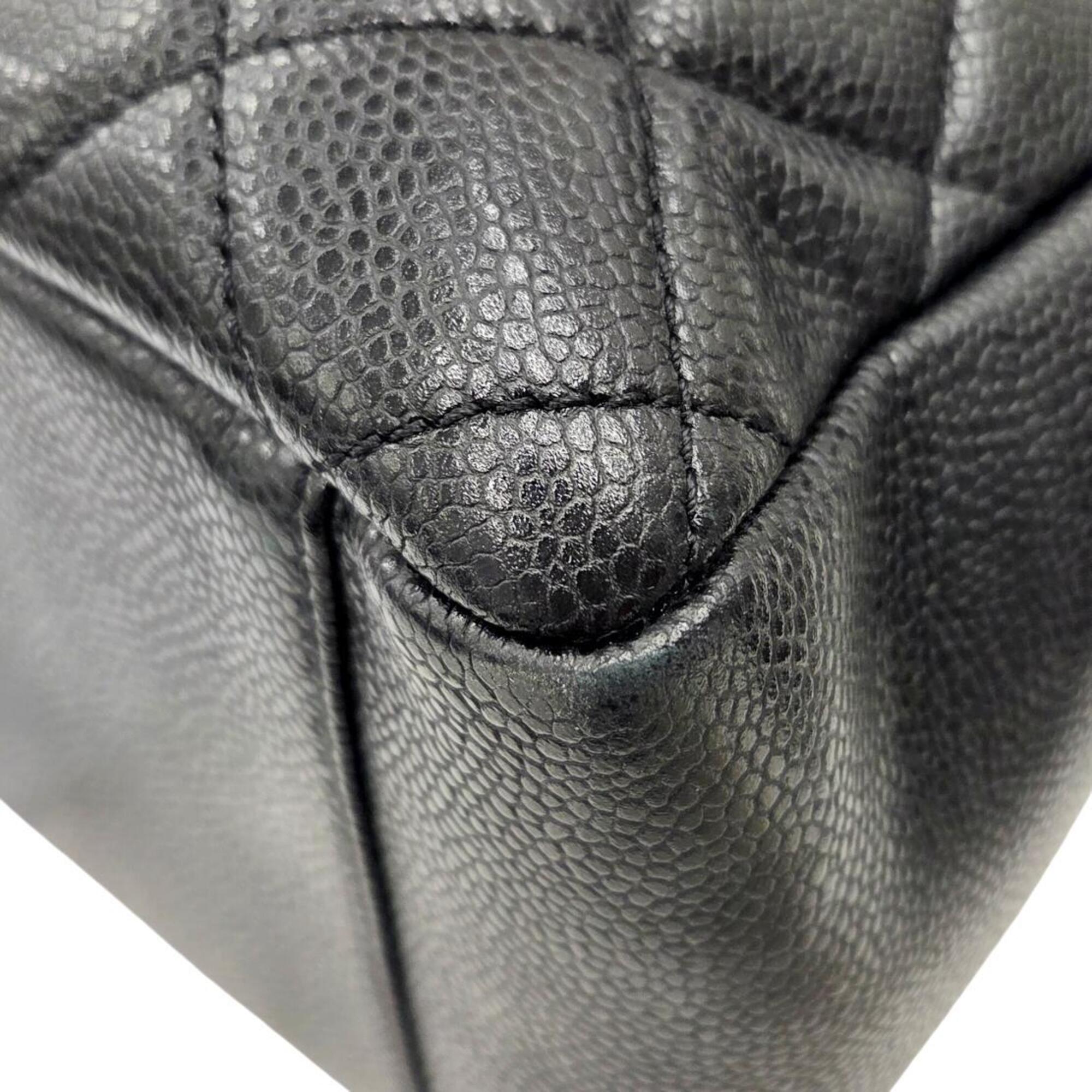 Chanel Black Grained Calfskin Tote Bag (Pre-Owned)