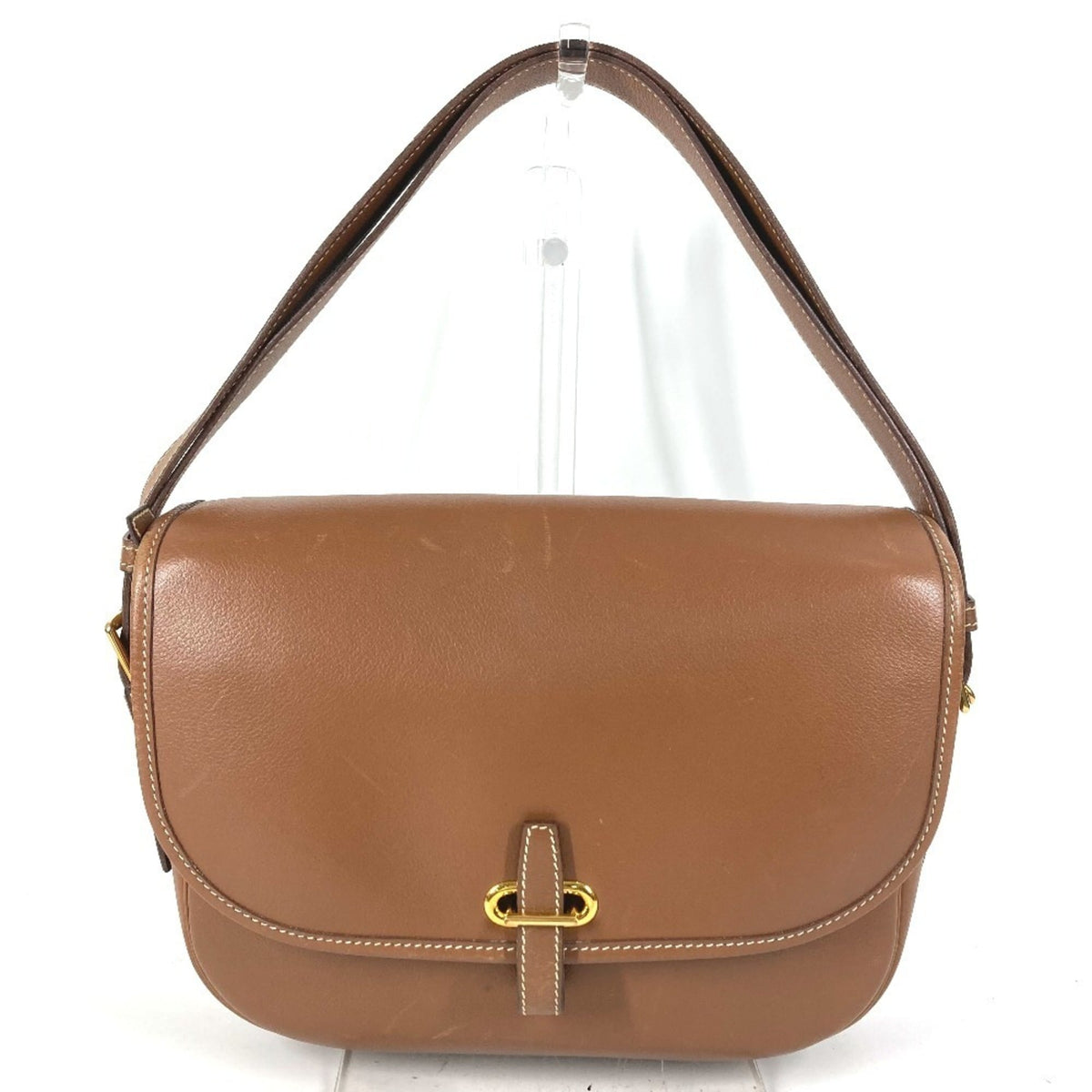 Hermes Brown Leather Handbag Shoulder Bag (Pre-Owned)