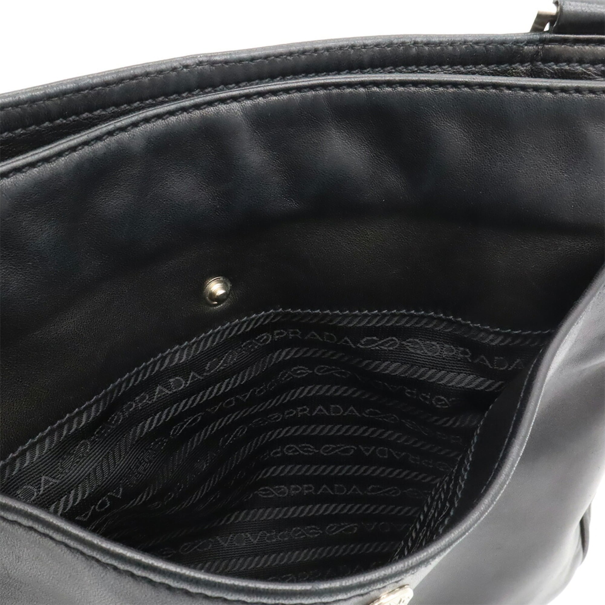 Prada Black Nero Leather Shoulder Bag Sling Bag (Pre-Owned)