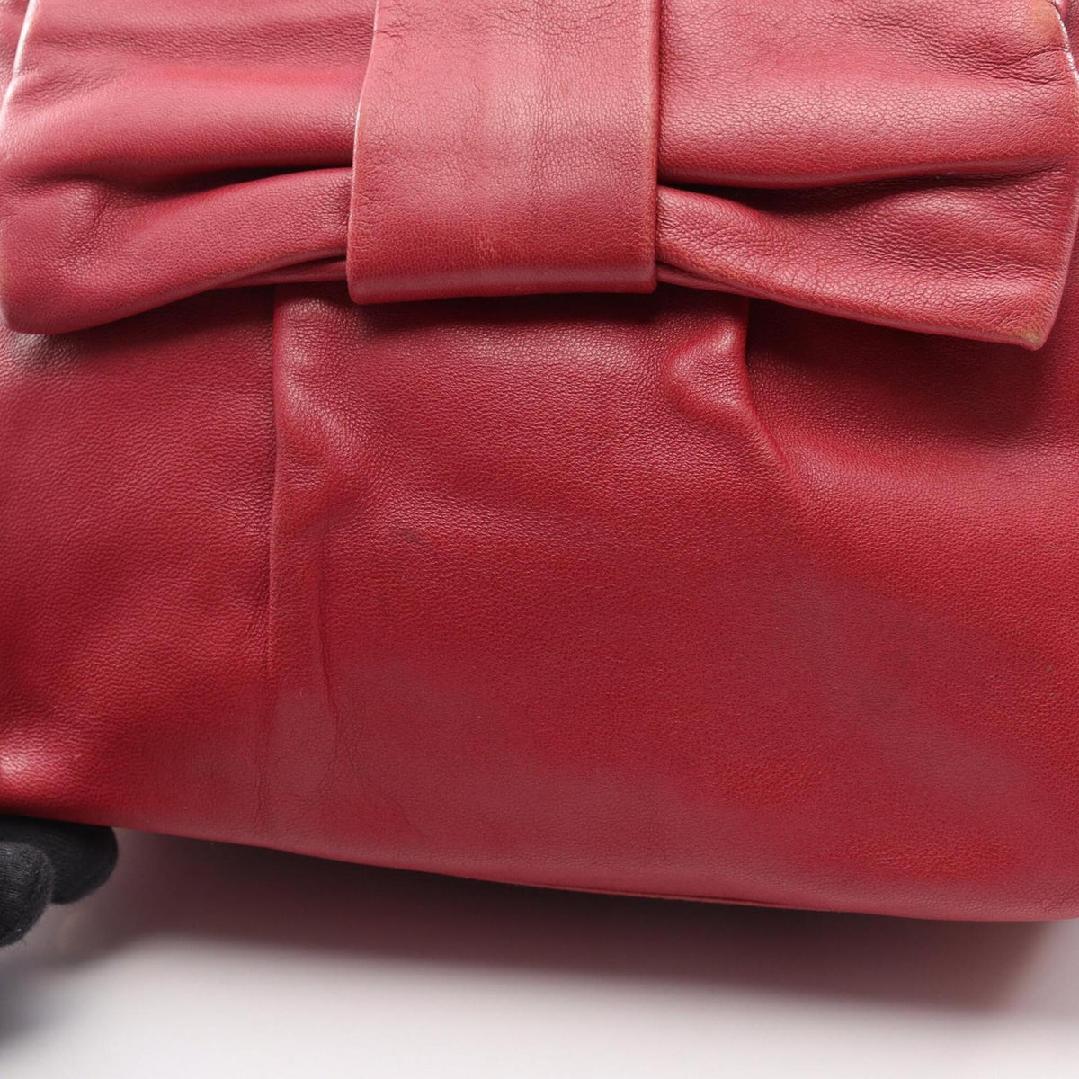 Prada Red Color Leather Handbag (Pre-Owned)
