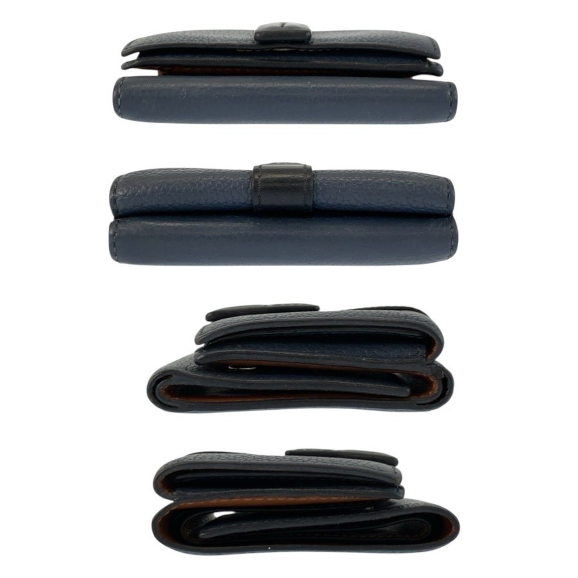Loewe Black Brown Navy Leather Wallet (Tri-Fold) (Pre-Owned)