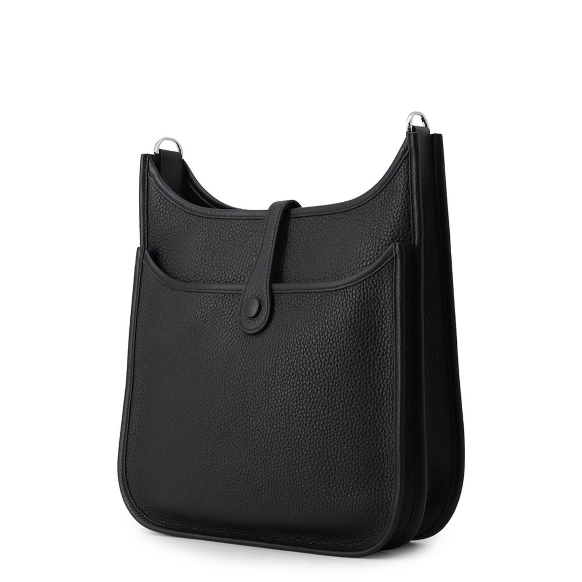 Hermes Black Taurillon Clemence Leather Handbag Shoulder Bag (Pre-Owned)