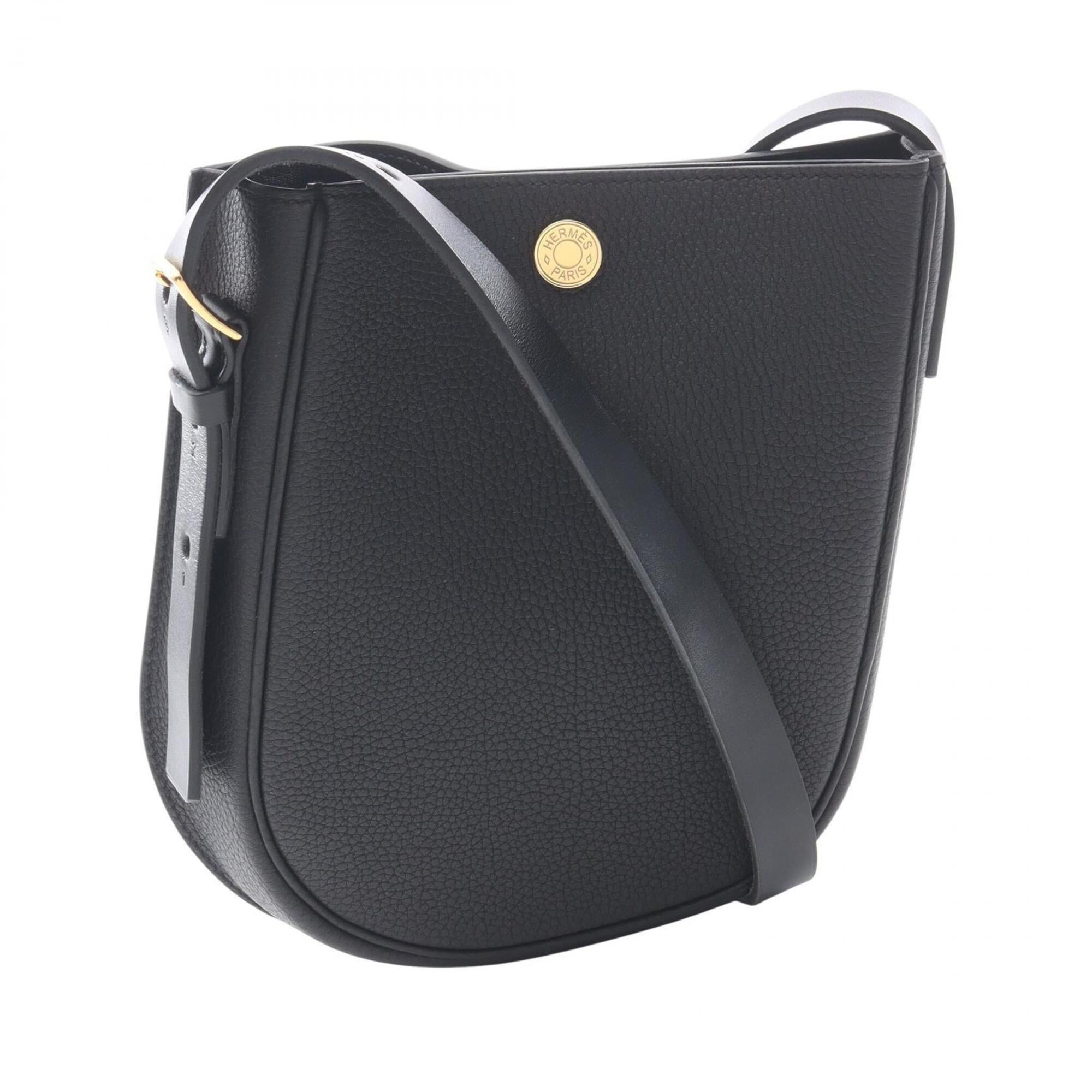Hermes Black Togo Leather Handbag Pochette Shoulder Bag (Pre-Owned)