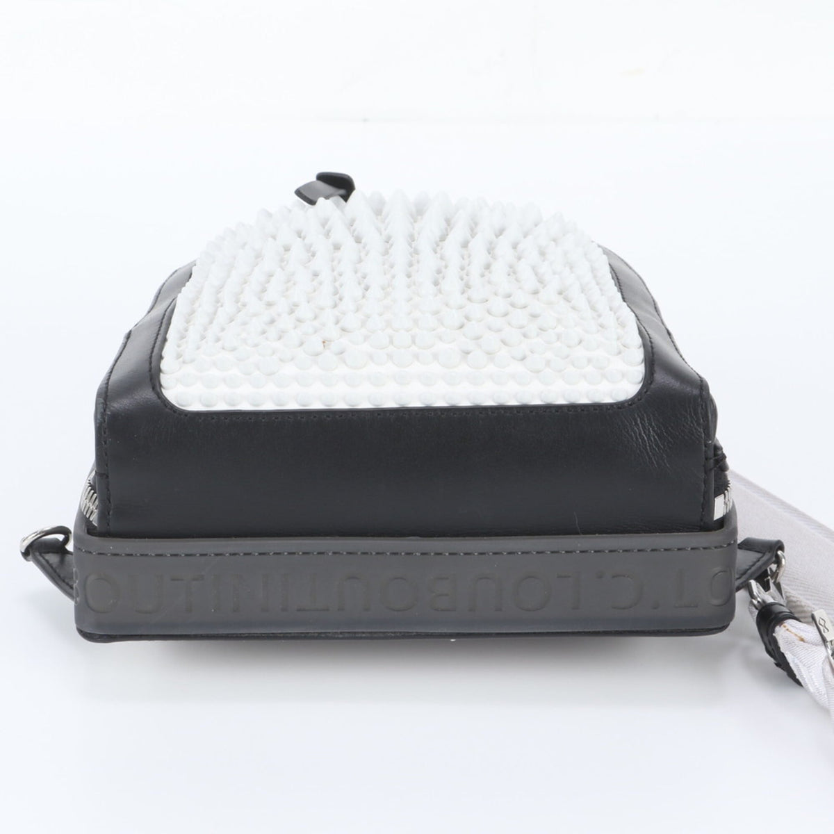 Christian Louboutin Black White Leather Shoulder Bag Sling Bag (Pre-Owned)