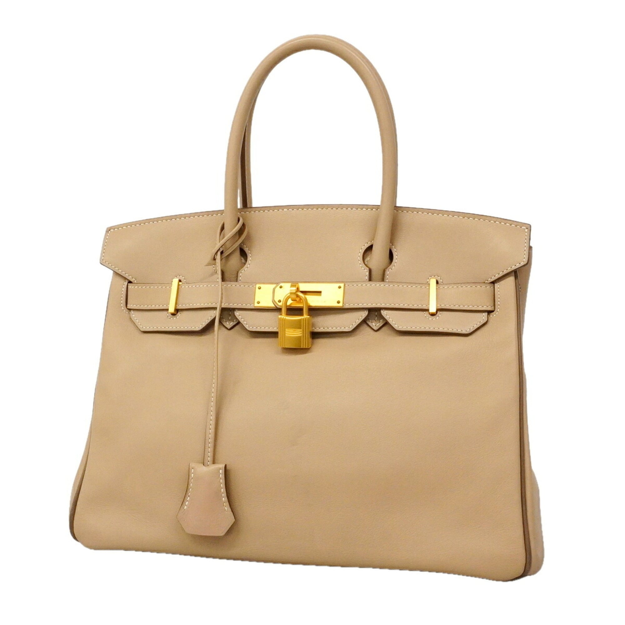 Hermes Etoupe Gray Swift Leather Handbag (Pre-Owned)