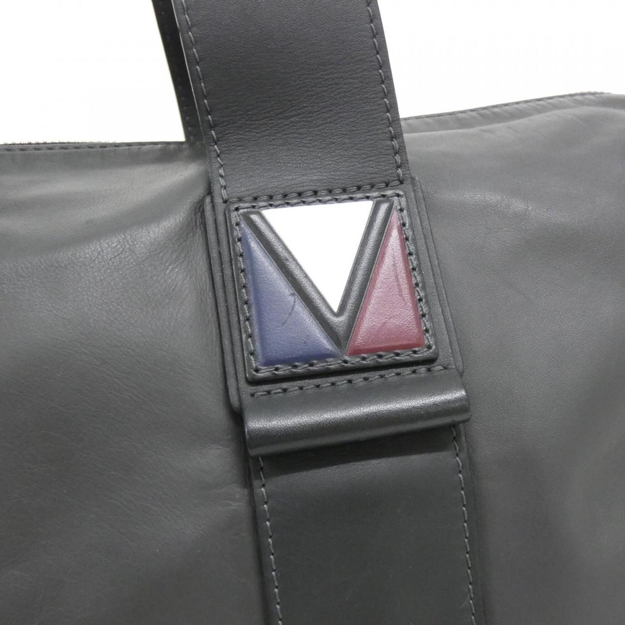 Louis Vuitton Dark Gray Gray Leather Boston Bag (Pre-Owned)