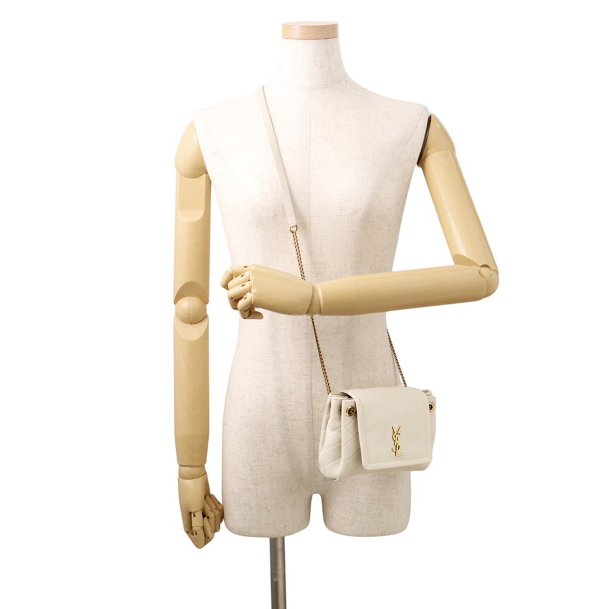 Saint Laurent White Leather Handbag Shoulder Bag (Pre-Owned)