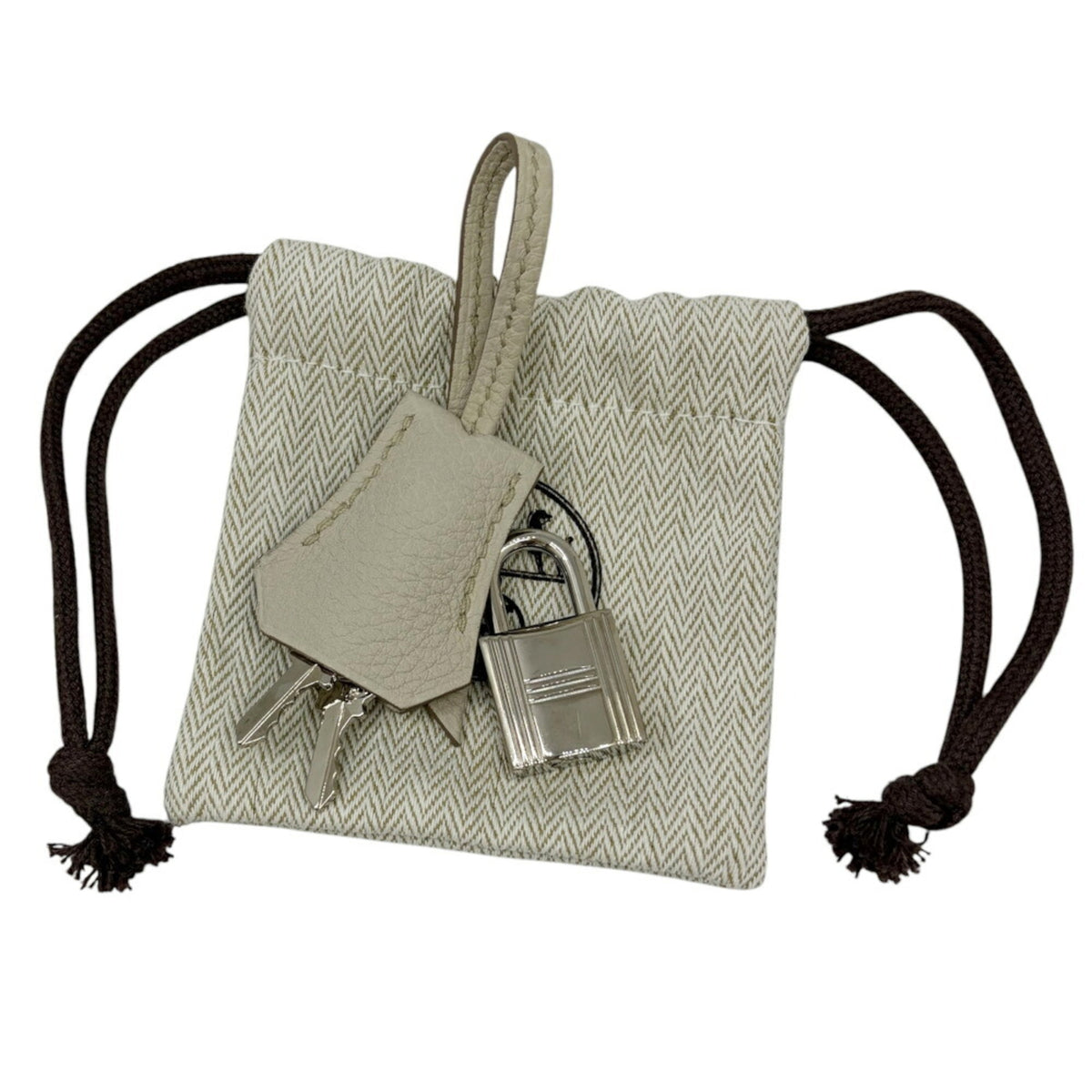 Hermes Ivory Light Gray Togo Leather Handbag (Pre-Owned)