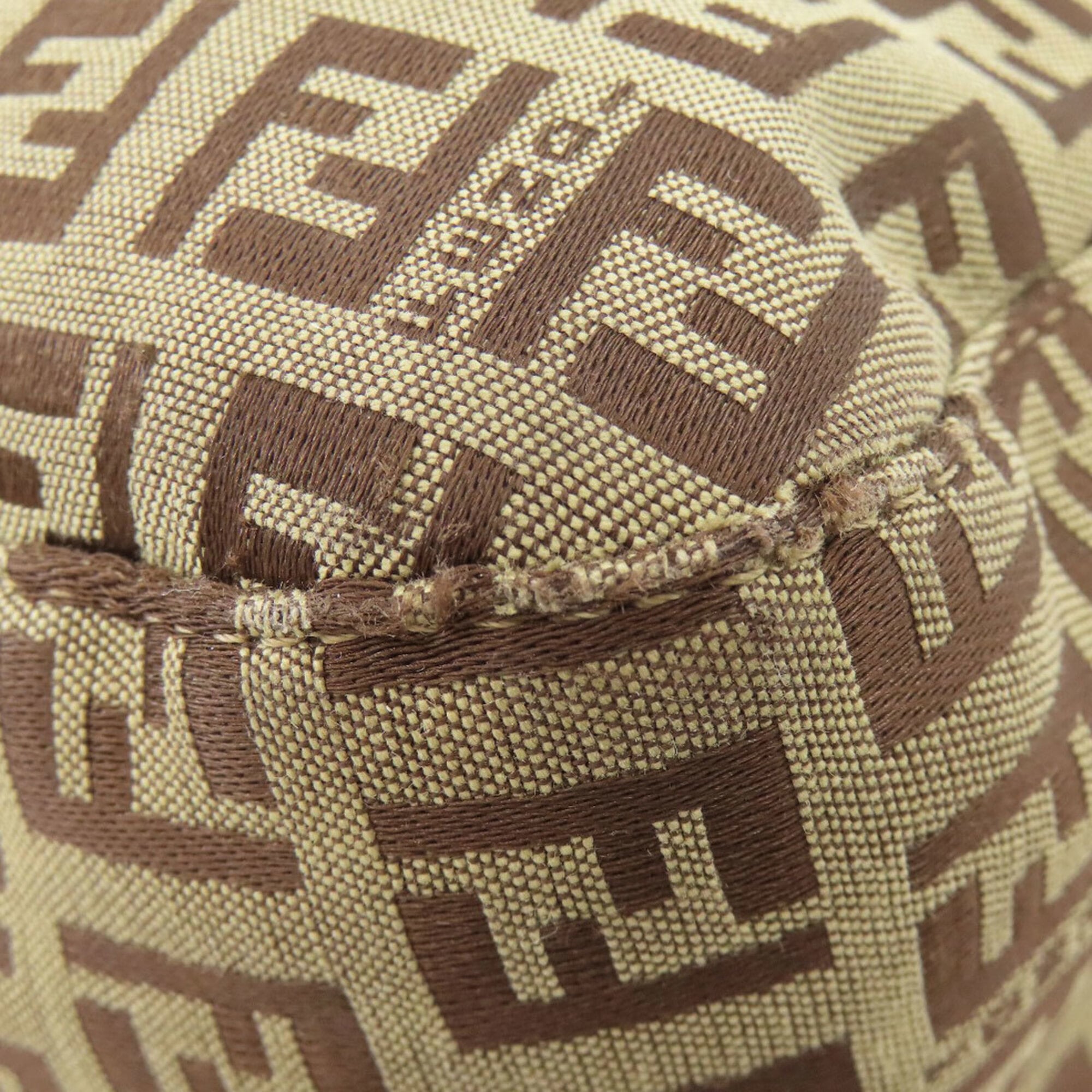 Fendi Zucchino Brown Canvas Handbag (Pre-Owned)