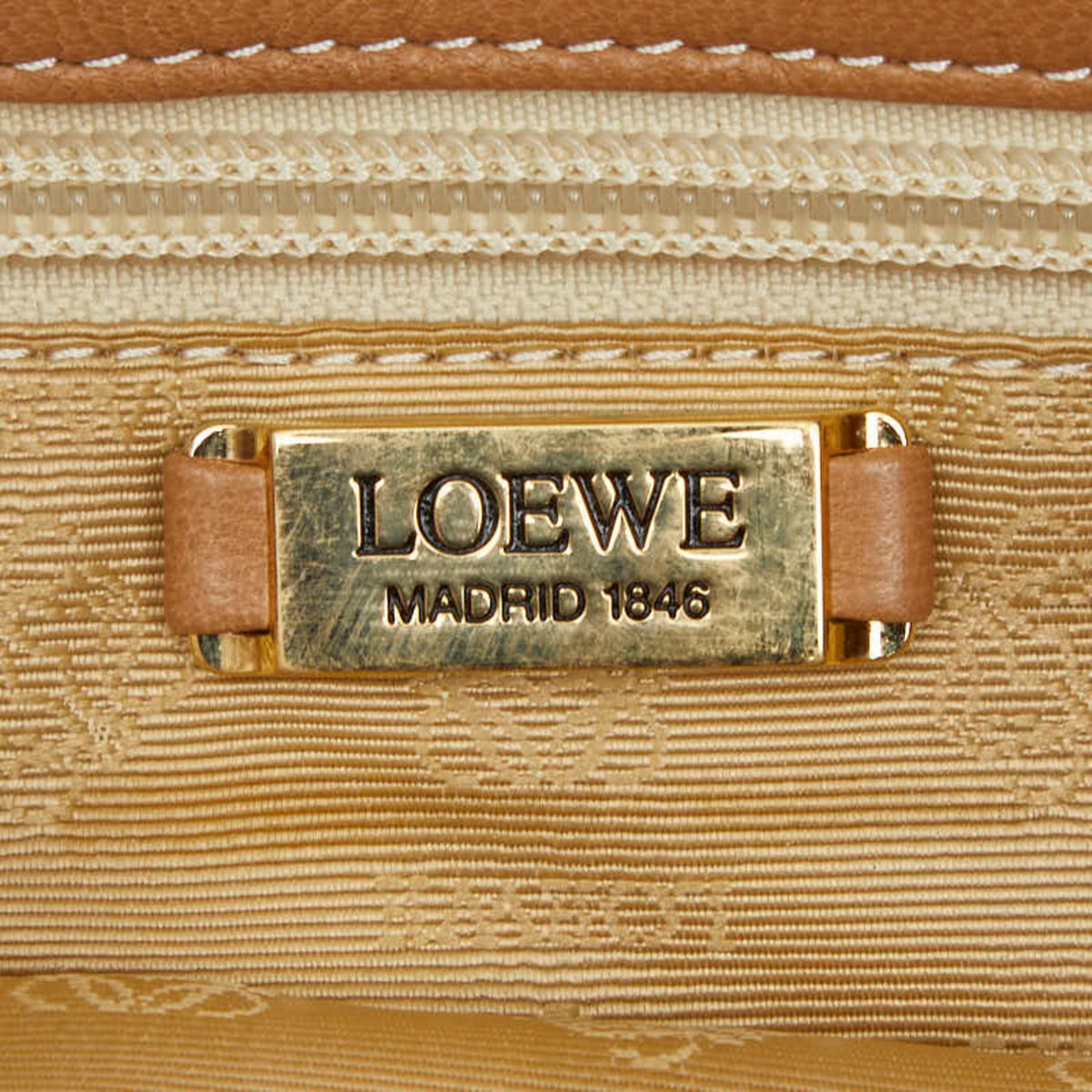 Loewe Beige Leather Handbag Tote Bag (Pre-Owned)