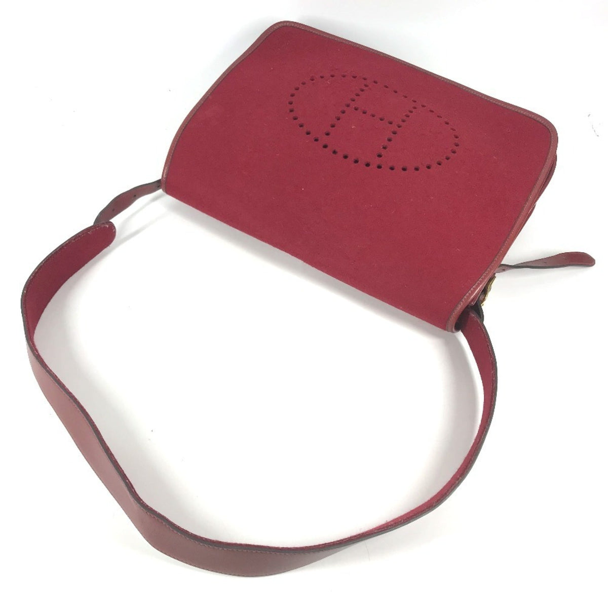Hermes Red Color Felt Leather Shoulder Bag (Pre-Owned)
