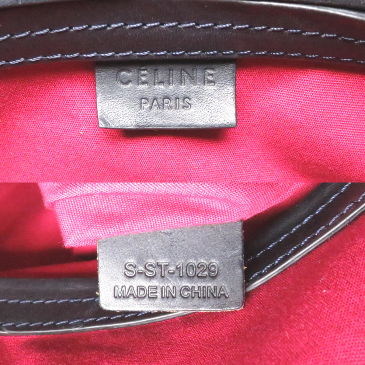 Celine Black Gray Leather Jacquard Boston Bag (Pre-Owned)